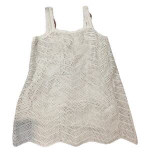 Women's Green Crochet Mini Shift Dress Sz XL